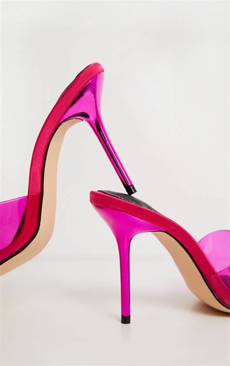 hot pink heels mules shopping.